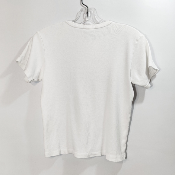 Brandy Melville White Strawberry Bee Crop T-shirt - Picture 3 of 4